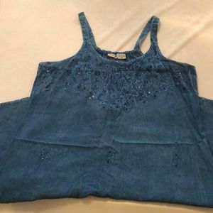 Denim blue dress w/ some bling! Cute bow in back